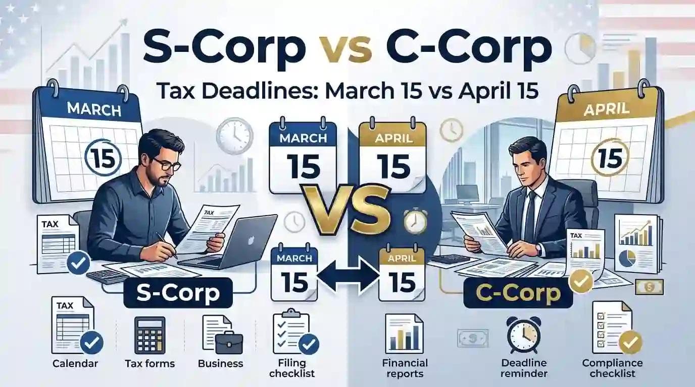 S-Corp vs C-Corp Tax Deadlines March 15 vs April 15